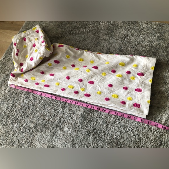 Anthro Pink & Yellow Clip Dot Cropped Wide Leg - Picture 8 of 8